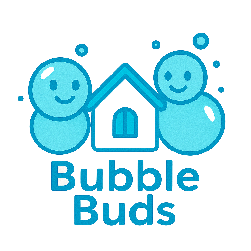 bubble buds white logo
